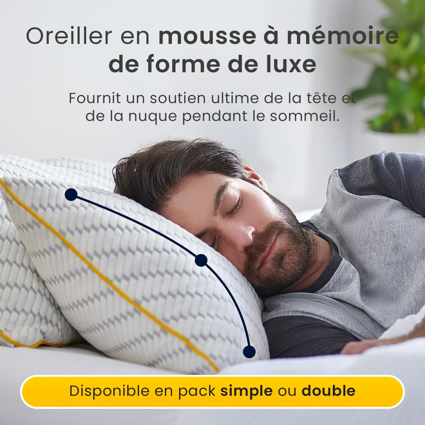 Oreillers Mémoire de Forme Ajustable – Fraîcheur Gel & Housse Bambou