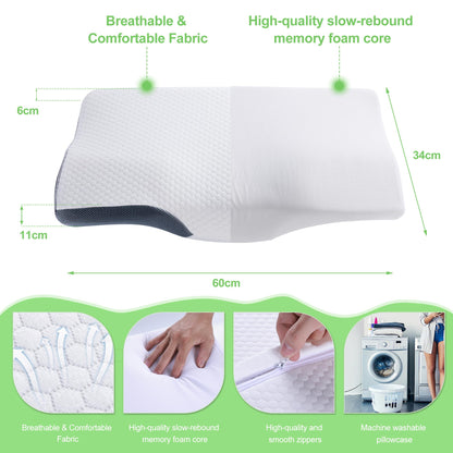 Oreiller Cervical Ergonomique en Mousse à Mémoire – Confort Absolu pour un Sommeil Réparateur
