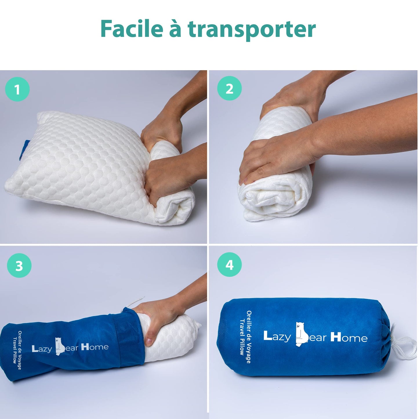Lazy Bear Home – Oreiller Mémoire de Forme Ergonomique