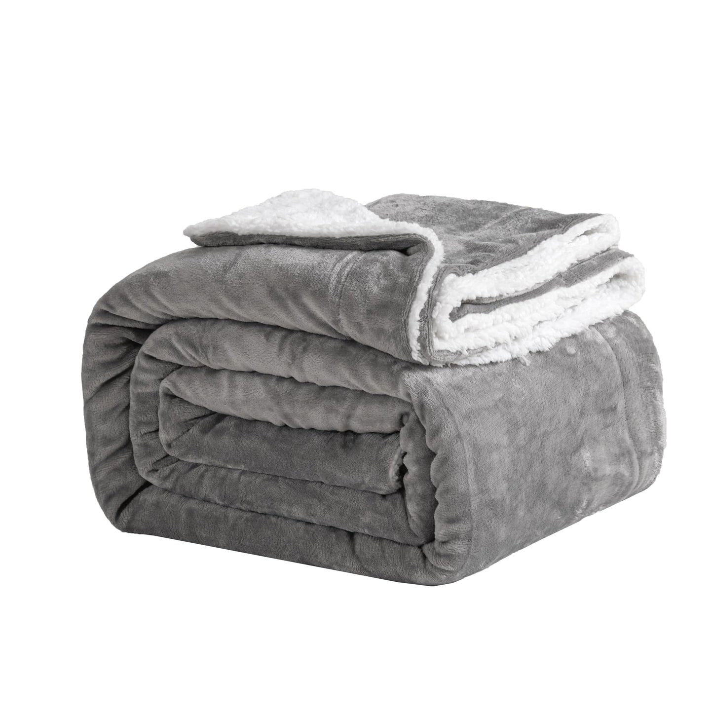 Couverture Polaire Grise en Sherpa