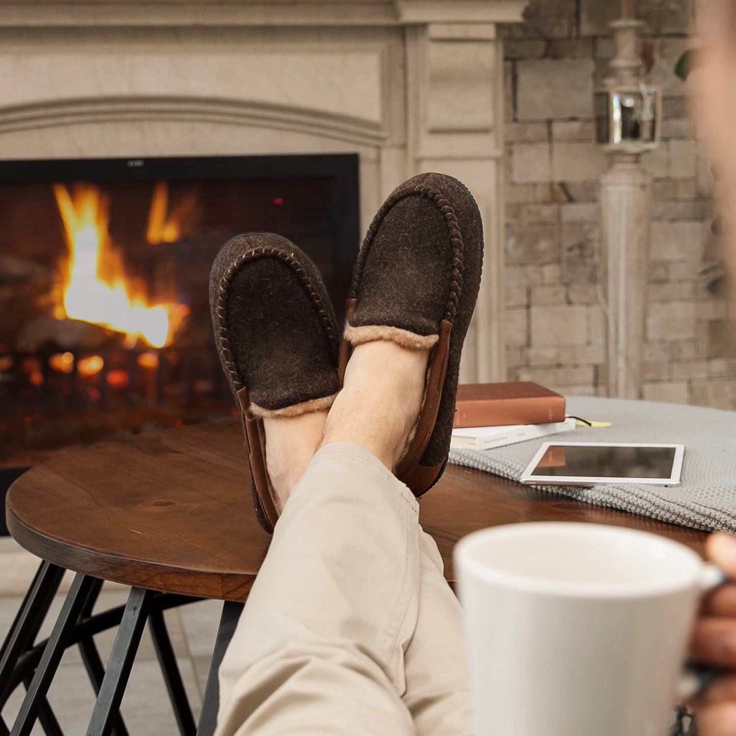 Chaussons Mocassins pour Homme | Mousse à Mémoire de Forme