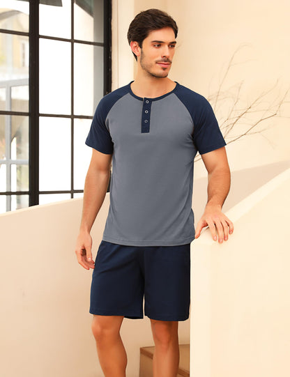 Pyjama Homme Coton Été – Ensemble Confortable et Décontracté