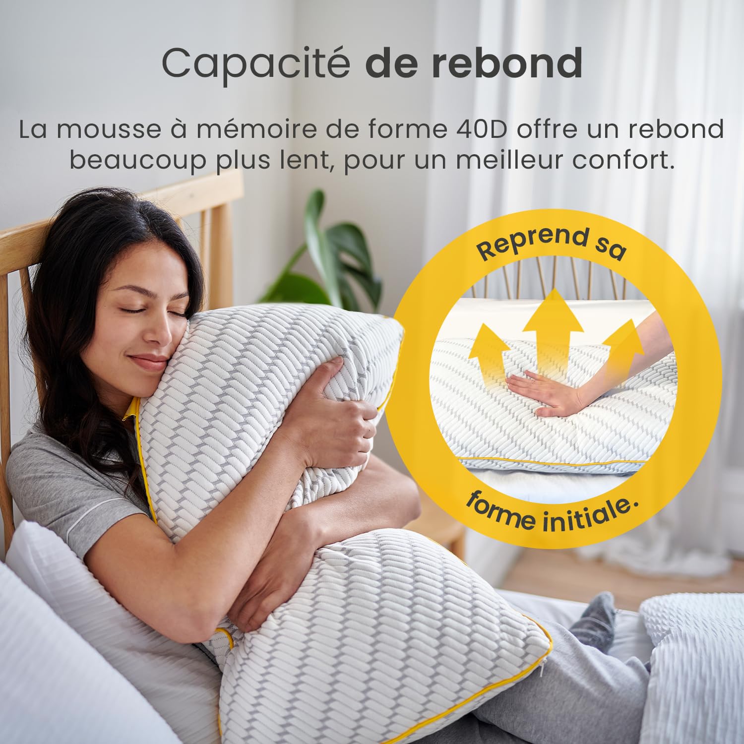 Oreillers Mémoire de Forme Ajustable – Fraîcheur Gel & Housse Bambou