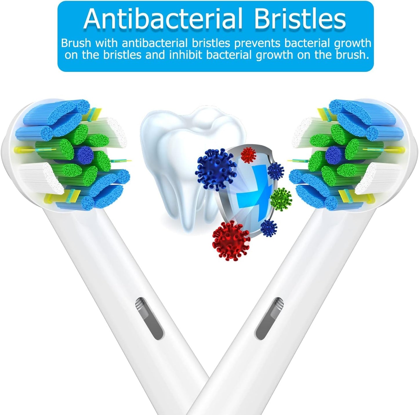 Brossettes Compatibles avec Oral-B – Lot de 16 Têtes de Rechange pour Brosse à Dents Électrique