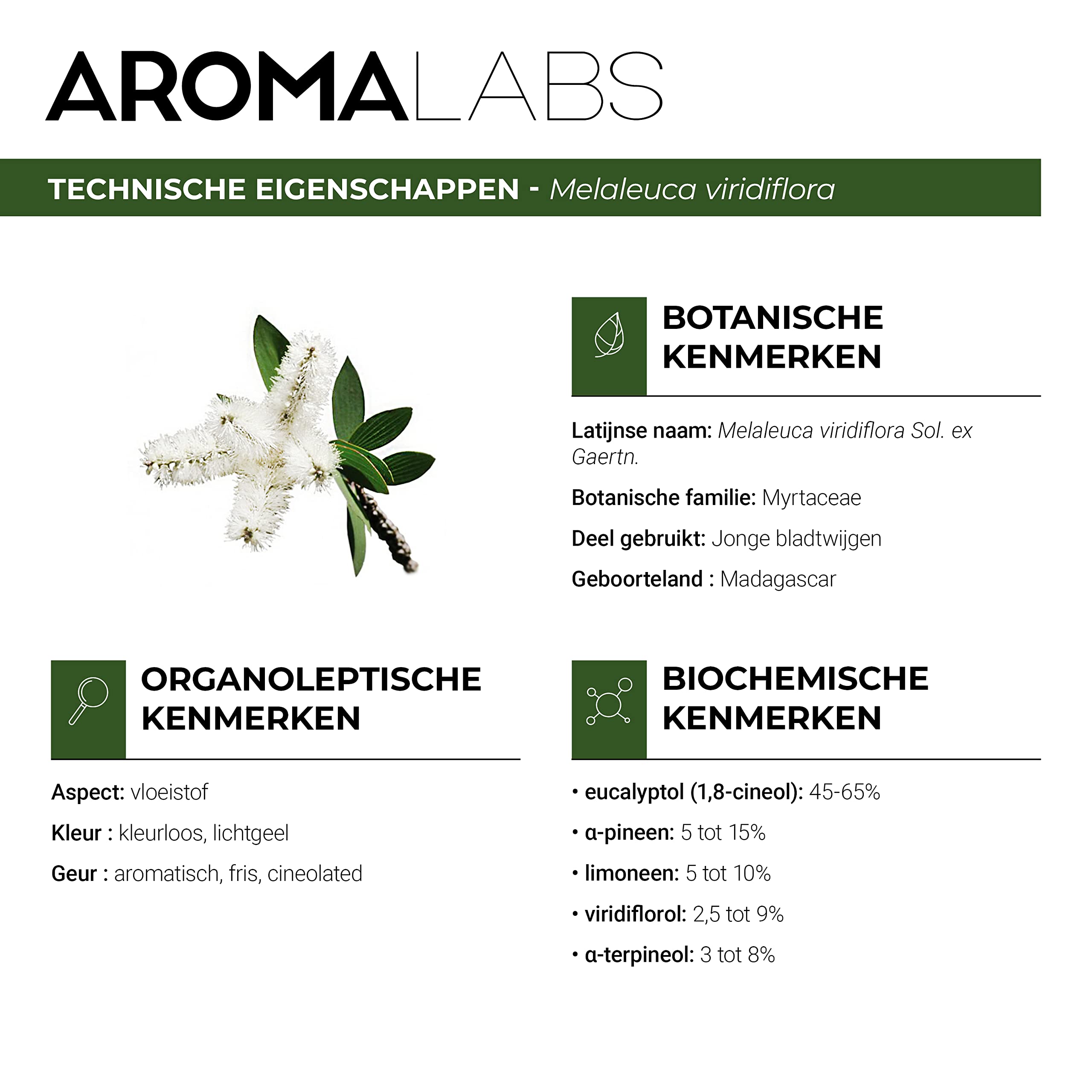 Huile Essentielle BIO Niaouli | 100% Pure, Naturelle, Chémotypée - 30mL