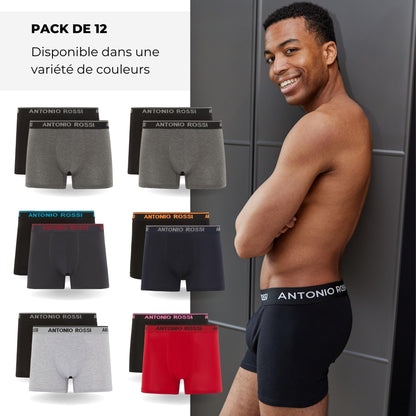 Lot de 12 Boxers Ajustés pour Hommes