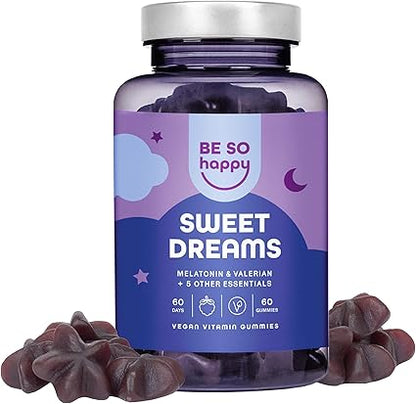 Mélatonine Gummies | 60 Jours | BeSoHappy® SWEET DREAMS – Pour un Sommeil Réparateur 🌙