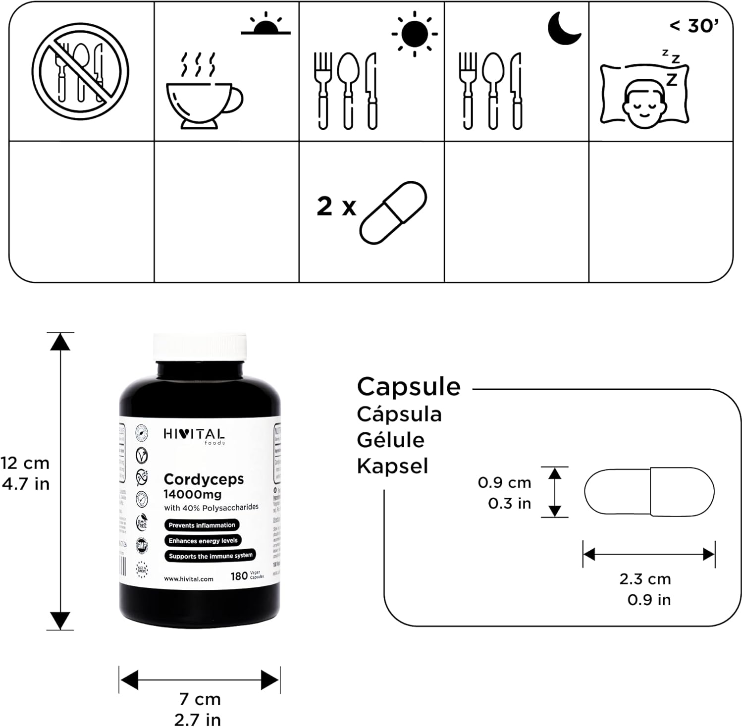 Cordyceps 14000 mg | 180 Gélules Végétaliennes