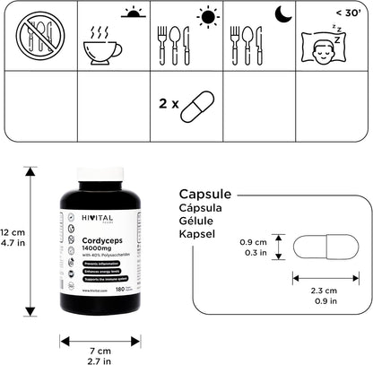 Cordyceps 14000 mg | 180 Gélules Végétaliennes