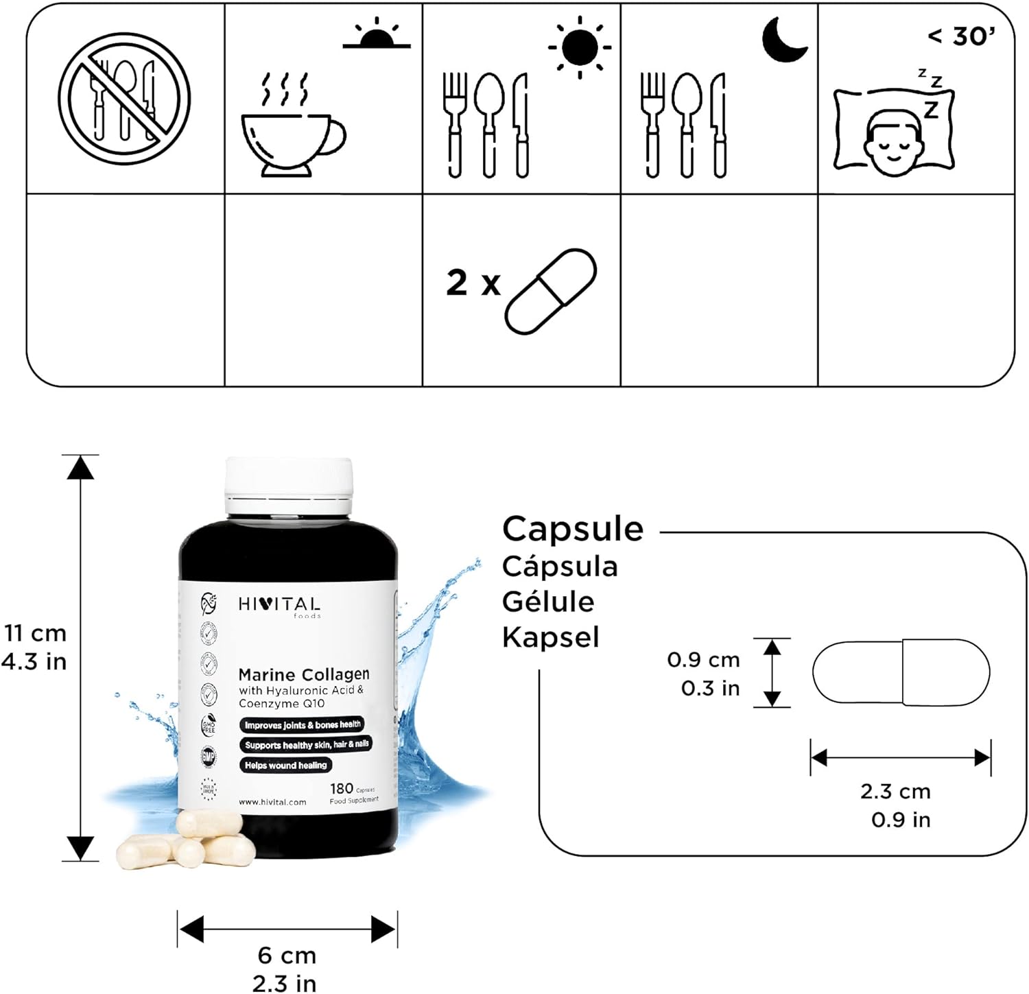 Collagène Marin et Acide Hyaluronique | Coenzyme Q10, Vitamine C, Zinc