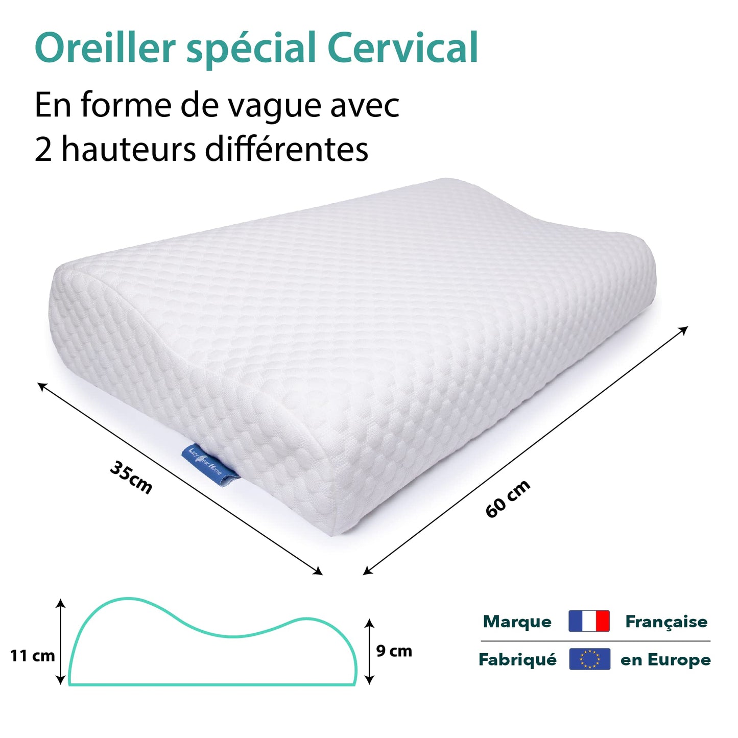 Lazy Bear Home – Oreiller Mémoire de Forme Ergonomique