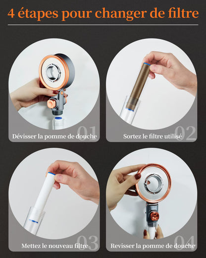 Pommeau de Douche Filtrante – Douchez-vous Sans Calcaire ni Impuretés