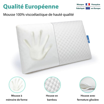 Lazy Bear Home – Oreiller Mémoire de Forme Ergonomique