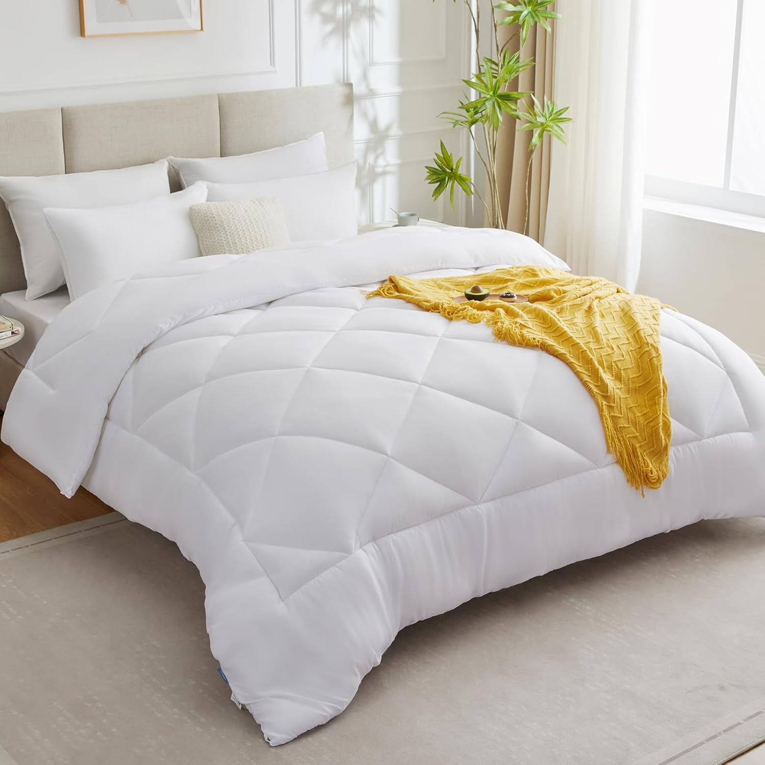 Couette Hiver 450 GSM | Microfibre Blanche, Chaude et Douillette