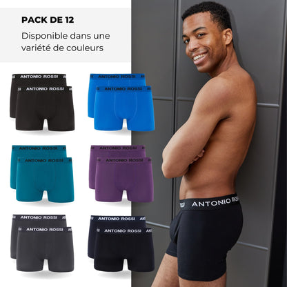 Lot de 12 Boxers Ajustés pour Hommes