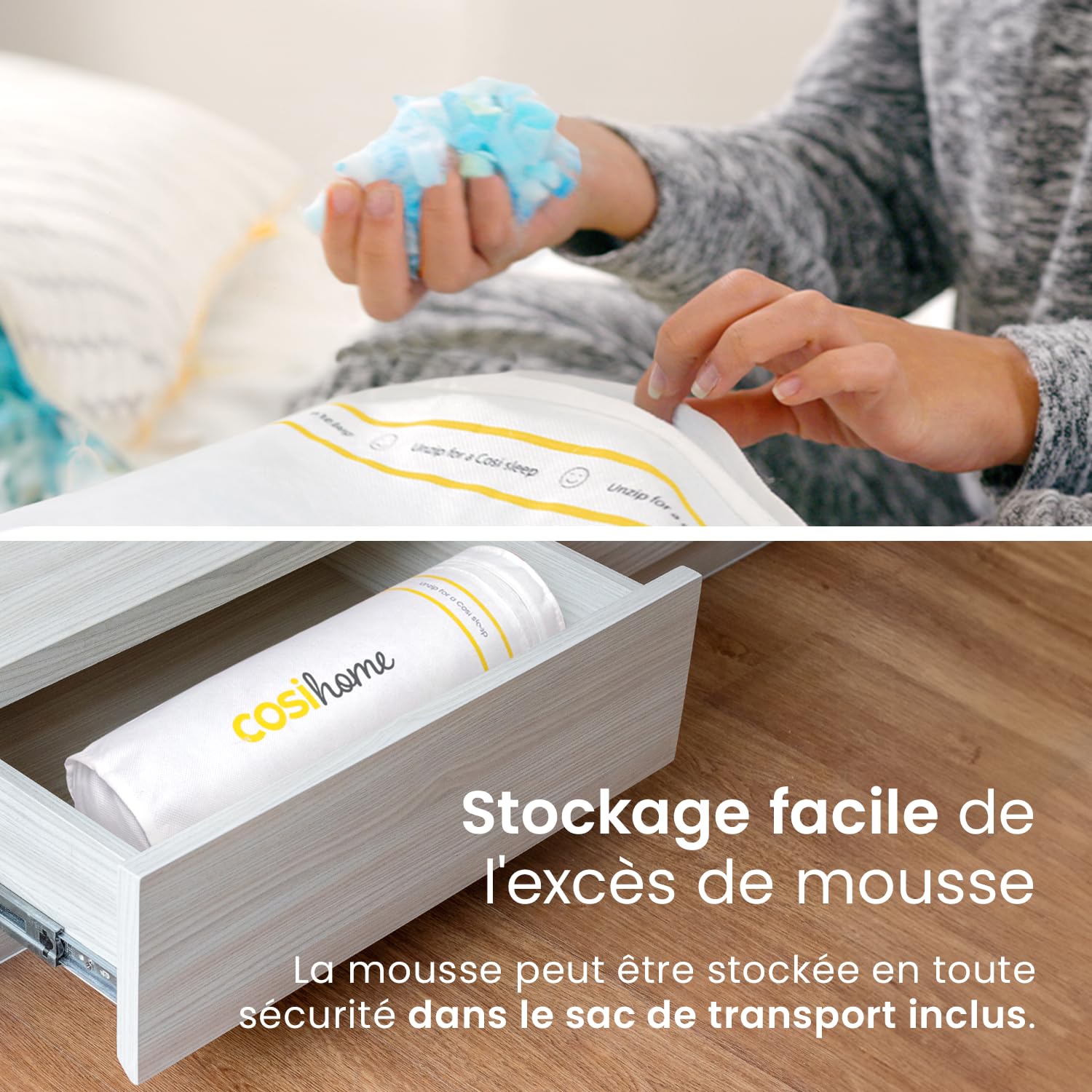 Oreillers Mémoire de Forme Ajustable – Fraîcheur Gel & Housse Bambou