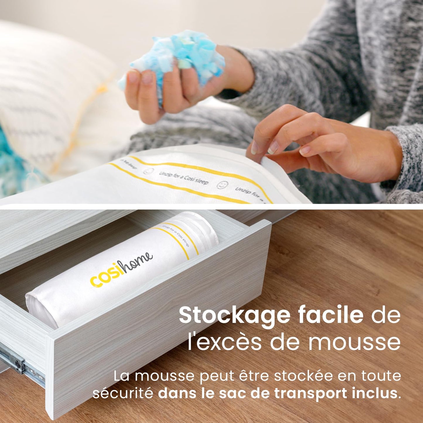 Oreillers Mémoire de Forme Ajustable – Fraîcheur Gel & Housse Bambou