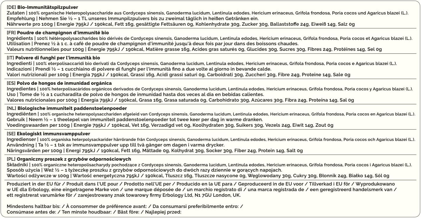 Champignons Adaptogènes pour l'Immunité 50 g - 100% Bio