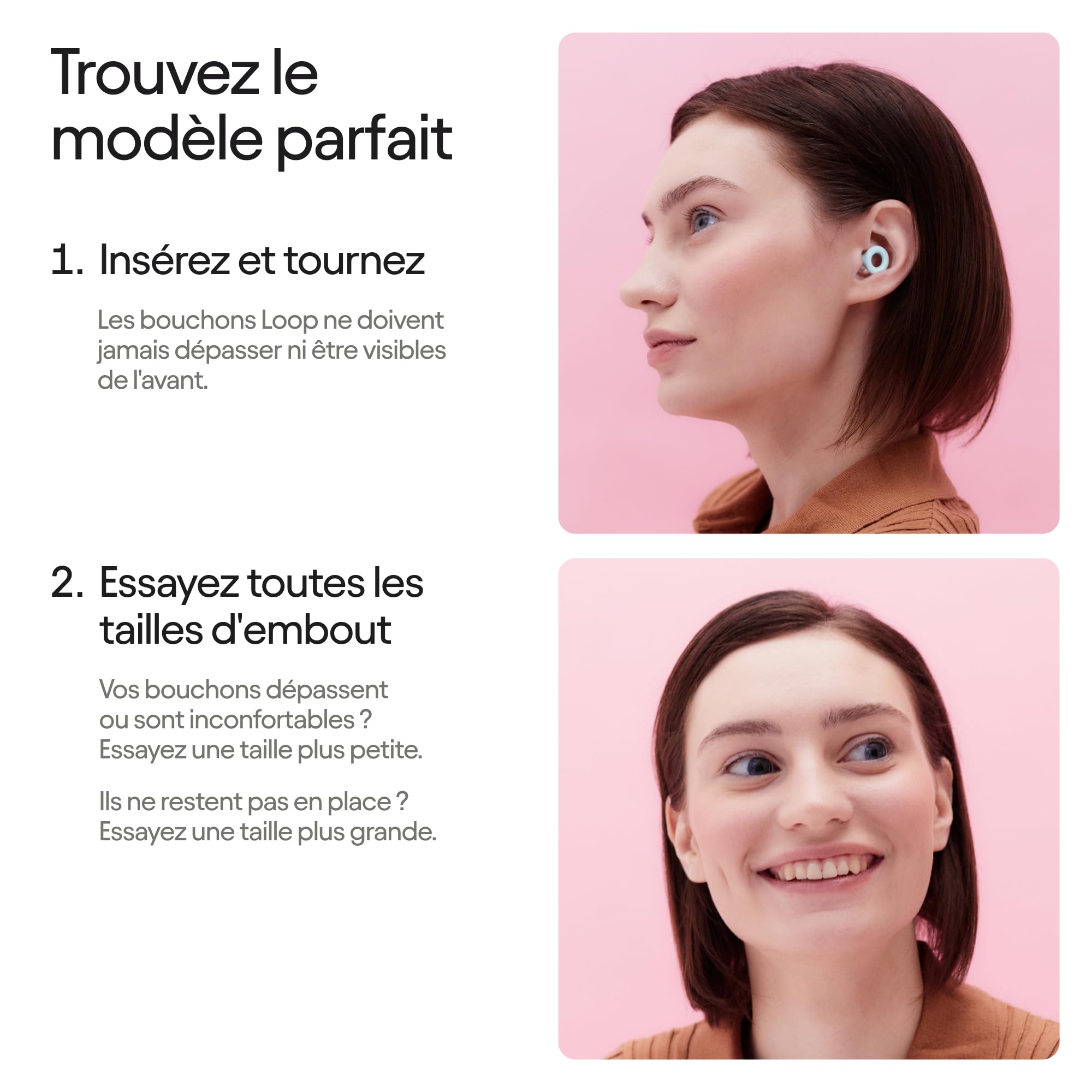 Bouchons d’oreille – Réutilisables et ultra confortables Réduction du bruit de 24 dB