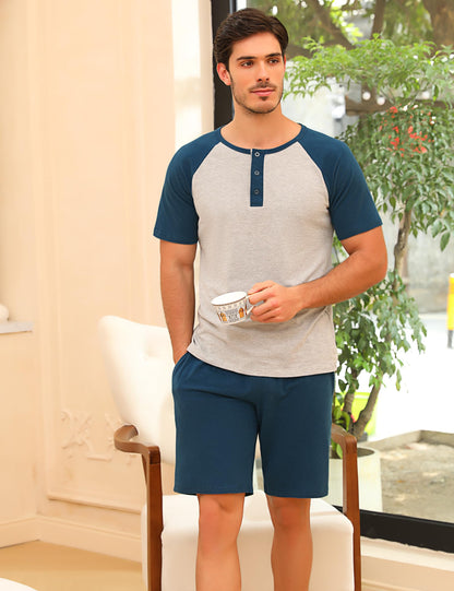 Pyjama Homme Coton Été – Ensemble Confortable et Décontracté