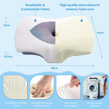 Oreiller Cervical Ergonomique en Mousse à Mémoire – Confort Absolu pour un Sommeil Réparateur