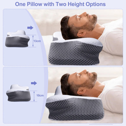 Oreiller Cervical Ergonomique en Mousse à Mémoire – Confort Absolu pour un Sommeil Réparateur