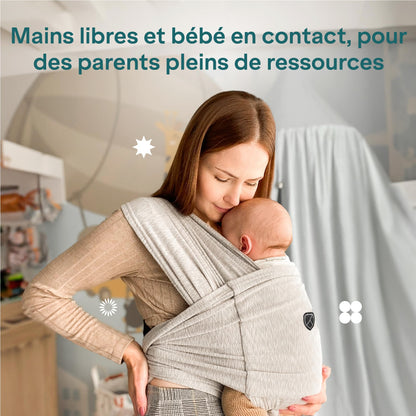 Koala Bébé Écharpe de Portage Réglable – Facile à Enfiler, Unisexe, Noir