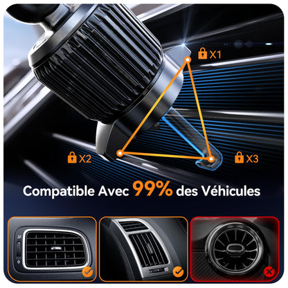 Auckly 15w Support Telephone Voiture Induction,【60W QC3.0】 Chargeur Induction Voiture Rapide Clip Chargeur sans Fil Voiture pour iPhone 15 14 13 12 Pro Max Mini Plus Samsung