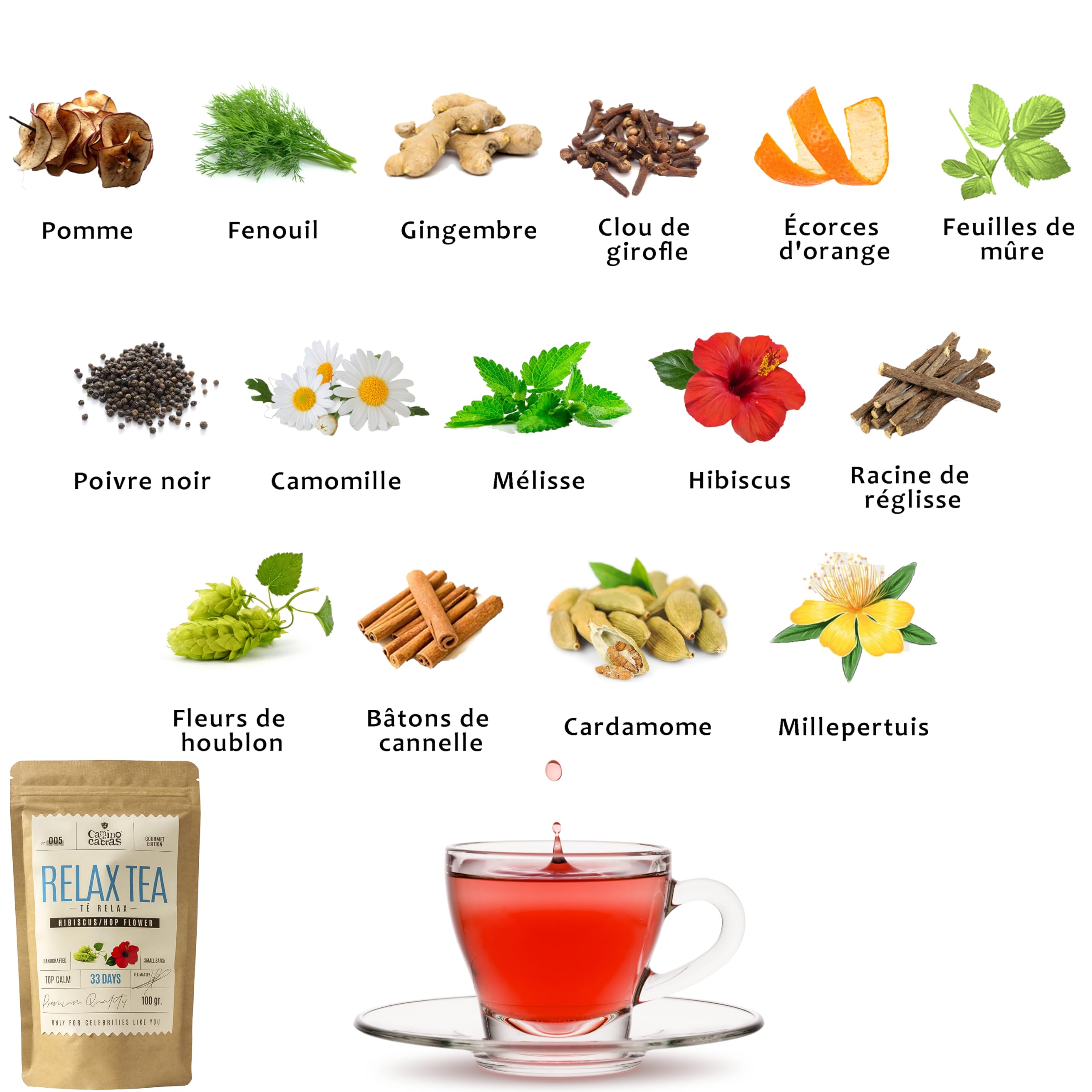 Tisane Relaxante et Anti-Stress – L'Art de la Détente 🧘🏽‍♀️100G