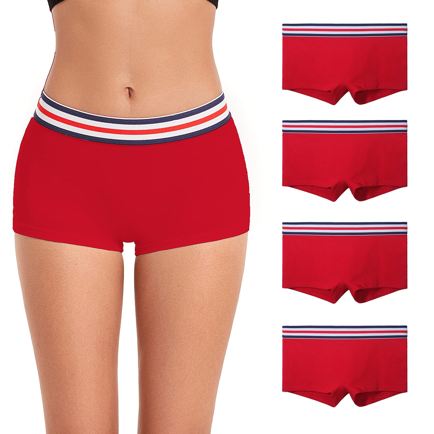 Pack de 4 Culottes Boxer Shorty pour Femme