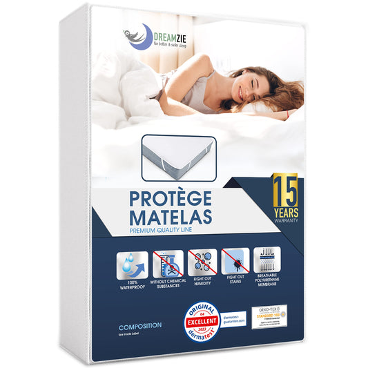 Protège Matelas Imperméable Oeko-TEX – Alèse en Coton Respirant avec 4 Coins Élastiques