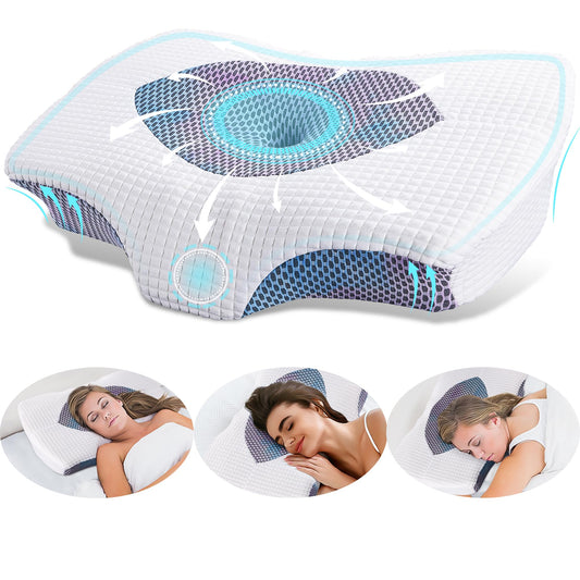 Oreiller Cervical Ergonomique en Mousse à Mémoire – Confort Absolu pour un Sommeil Réparateur
