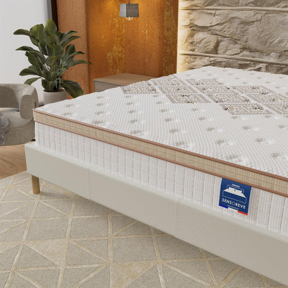 Matelas Sensoreve  – Ressorts Ensachés, Mousse Haute Densité, Confort Hôtelier